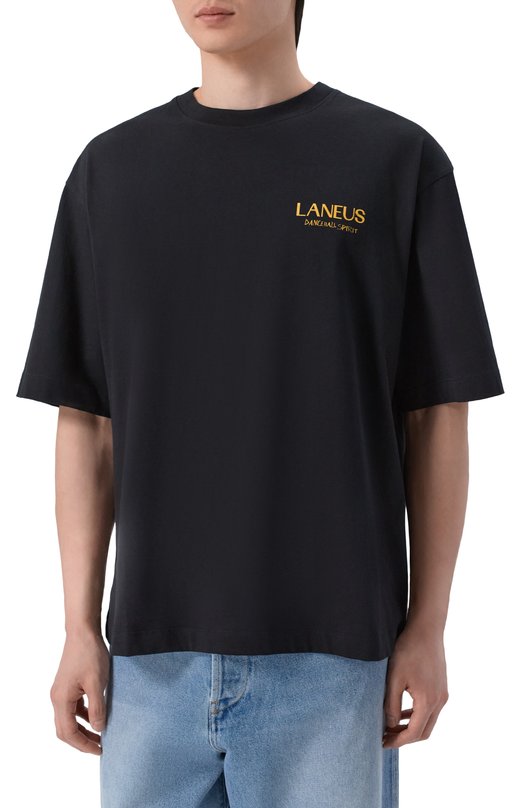 Хлопковая футболка Laneus S6LAMATH118 Чёрный  S6LAMATH118 Фото 3