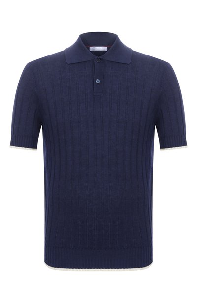 Мужская поло изо льна и хлопка BRUNELLO CUCINELLI, арт. M2L707605