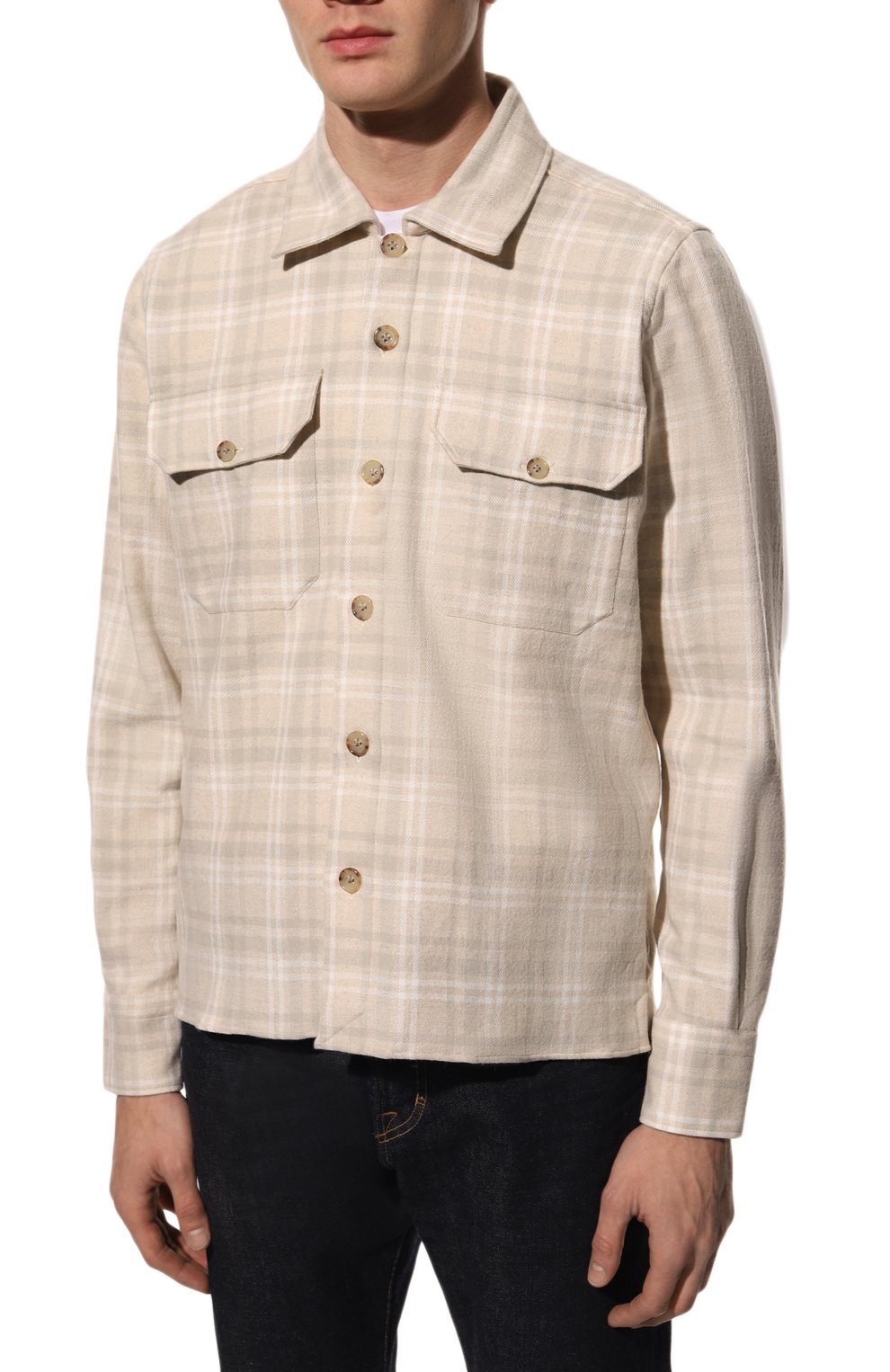 Рубашка из шерсти и хлопка ELEVENTY PLATINUM, арт. F75CAMF07 TES0F163, фото 3