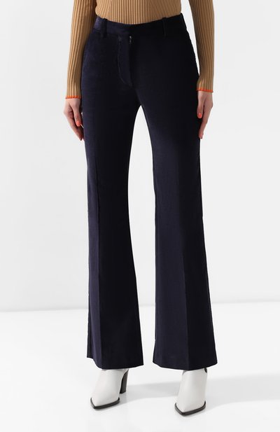 Вельветовые брюки VICTORIA BECKHAM темно-синего цвета по цене 62050 руб., арт. TR 0VR 21008A, фото 3 Вельветовые брюки VICTORIA BECKHAM, арт. TR 0VR 21008A, фото 3
