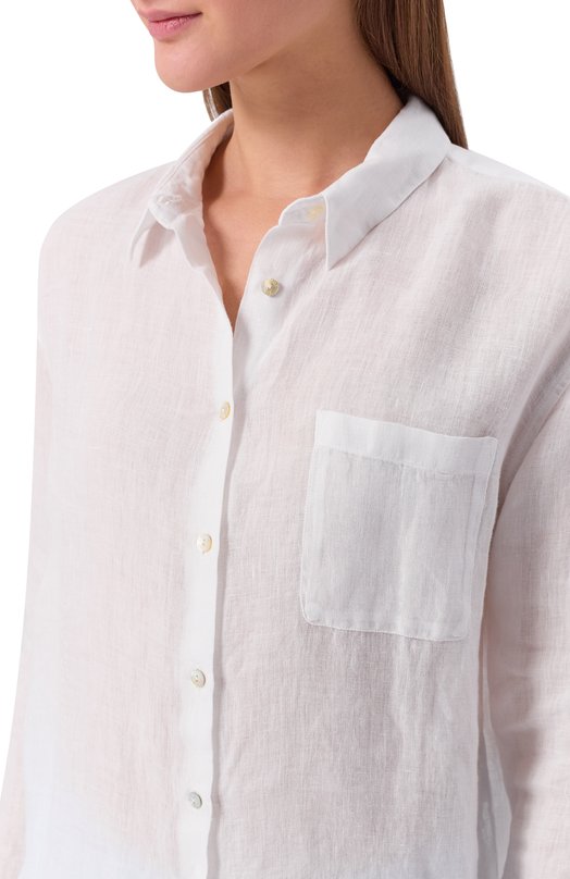 Льняная рубашка 120% Lino 33ALIW19GE/0000115 Белый  33ALIW19GE/0000115 Фото 5