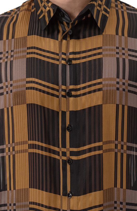Шелковая рубашка Saint Laurent 813932/Y1L28 Коричневый  813932/Y1L28 Фото 5