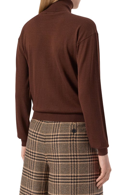 Водолазка из шерсти и кашемира Saint Laurent 840802/YAPK2 Коричневый  840802/YAPK2 Фото 4