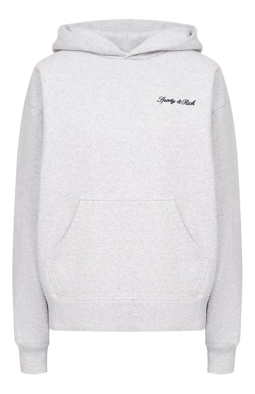 Хлопковое худи Sporty and Rich ST09168326GY03 Серый ST09168326GY03