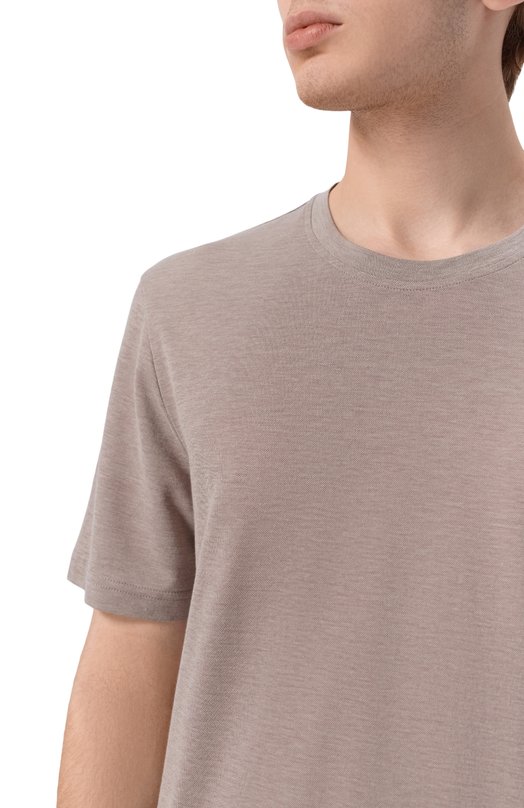Футболка из лиоцелла и хлопка Capobianco 20M660.TM00. Бежевый  20M660.TM00. Фото 5