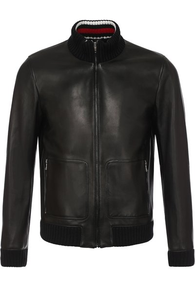 Кожаный бомбер на молнии с воротником-стойкой GUCCI, арт. 408378/XG136, фото 1