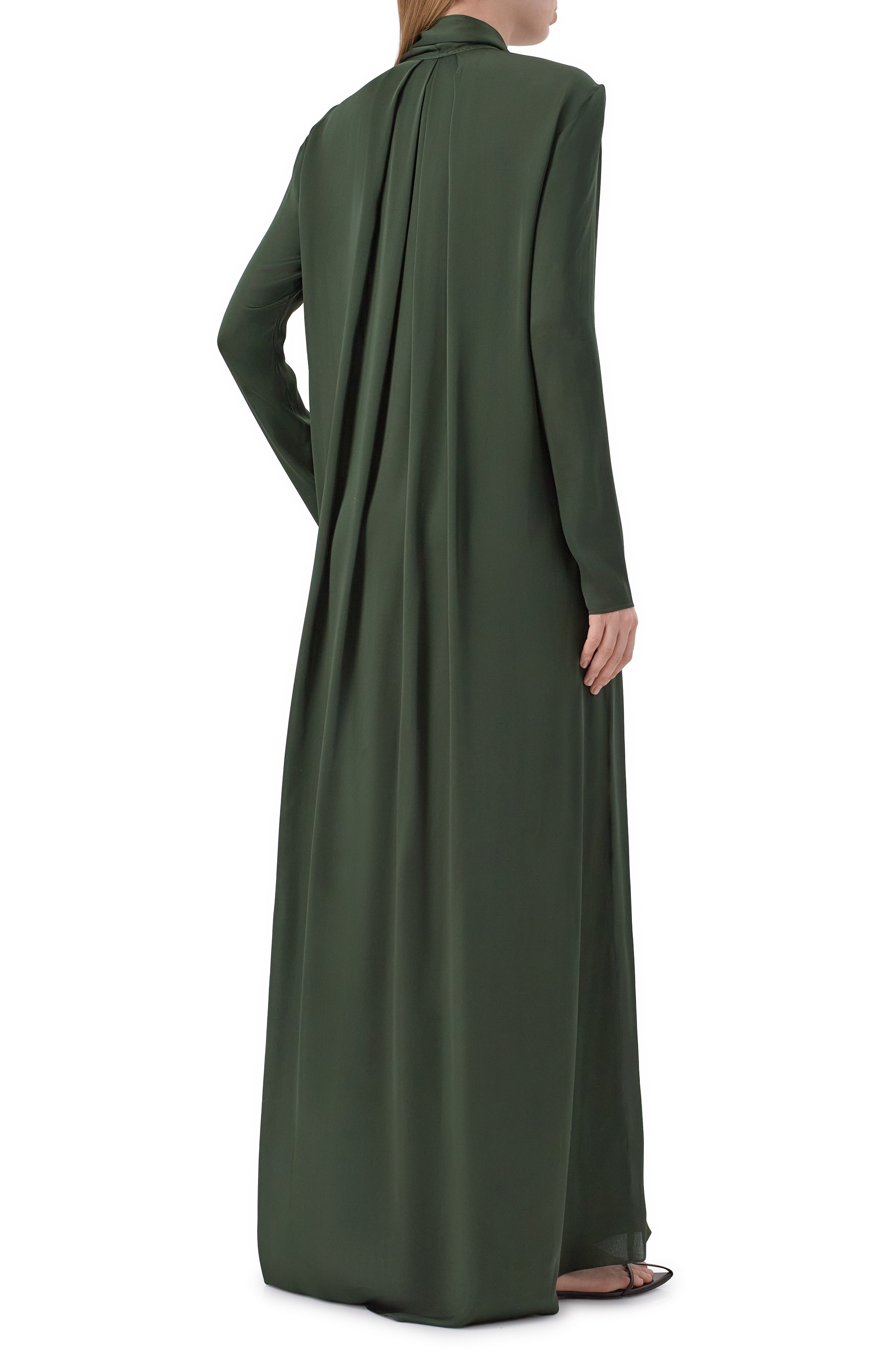 Шелковое платье PETAR PETROV темно-зеленого цвета по цене 274500 руб., арт. S26TD9, фото 3 Шелковое платье PETAR PETROV, арт. S26TD9, фото 3