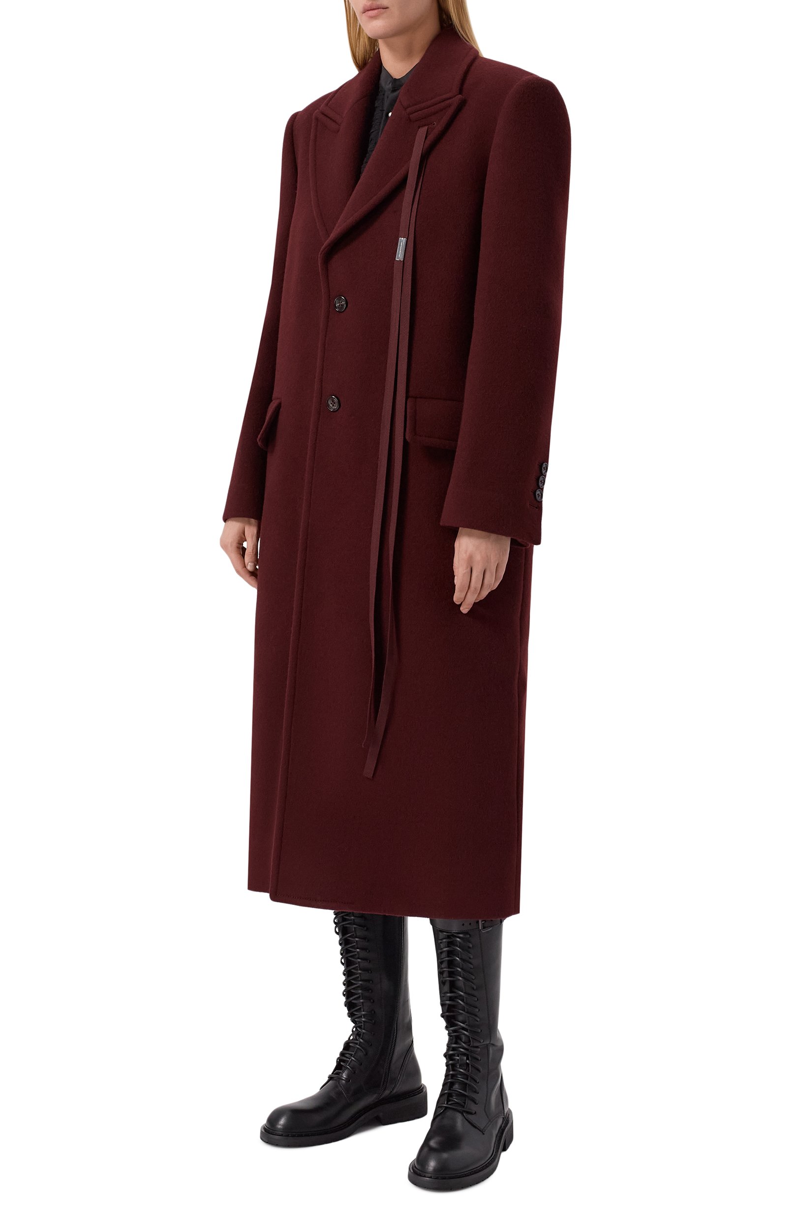 Шерстяное пальто ANN DEMEULEMEESTER, арт. B0014262/FA510, фото 3