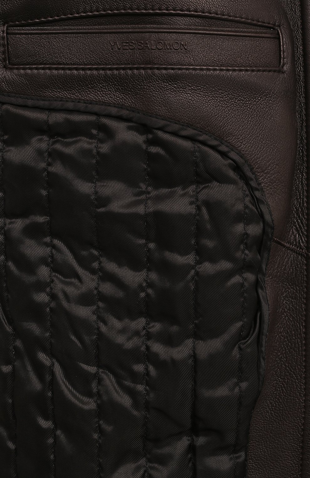 Кожаный бомбер YVES SALOMON темно-коричневого цвета по цене 239000 руб., арт. 25WHV20165AGAN, фото 6 Кожаный бомбер YVES SALOMON, арт. 25WHV20165AGAN, фото 6