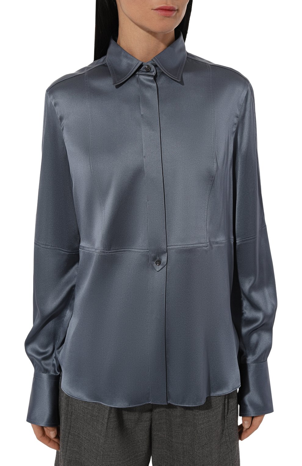 Атласная блузка BRUNELLO CUCINELLI, арт. MPC59NR516, фото 3