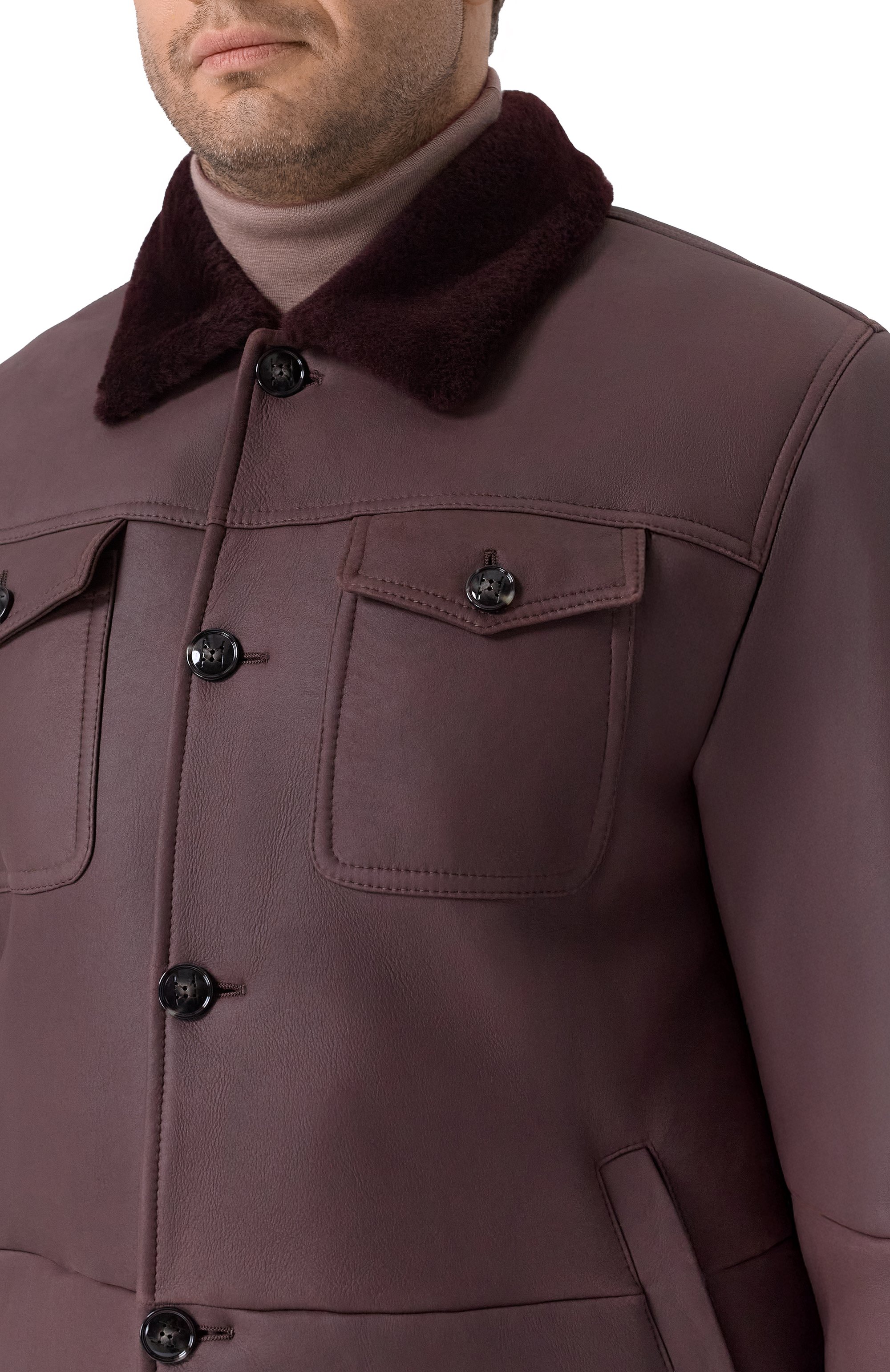 Дубленка из овчины KITON бордового цвета по цене 1470000 руб., арт. UW2247V0417H16, фото 5 Дубленка из овчины KITON, арт. UW2247V0417H16, фото 5