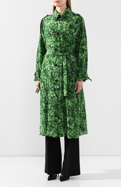 Шелковый плащ DOLCE & GABBANA зеленого цвета по цене 246000 руб., арт. F0Z65T/IS1AW, фото 3 Шелковый плащ DOLCE & GABBANA, арт. F0Z65T/IS1AW, фото 3