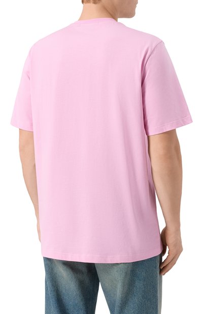 Хлопковая футболка MSGM розового цвета по цене 11100 руб., арт. 3940MM510/257798, фото 4 Хлопковая футболка MSGM, арт. 3940MM510/257798, фото 4