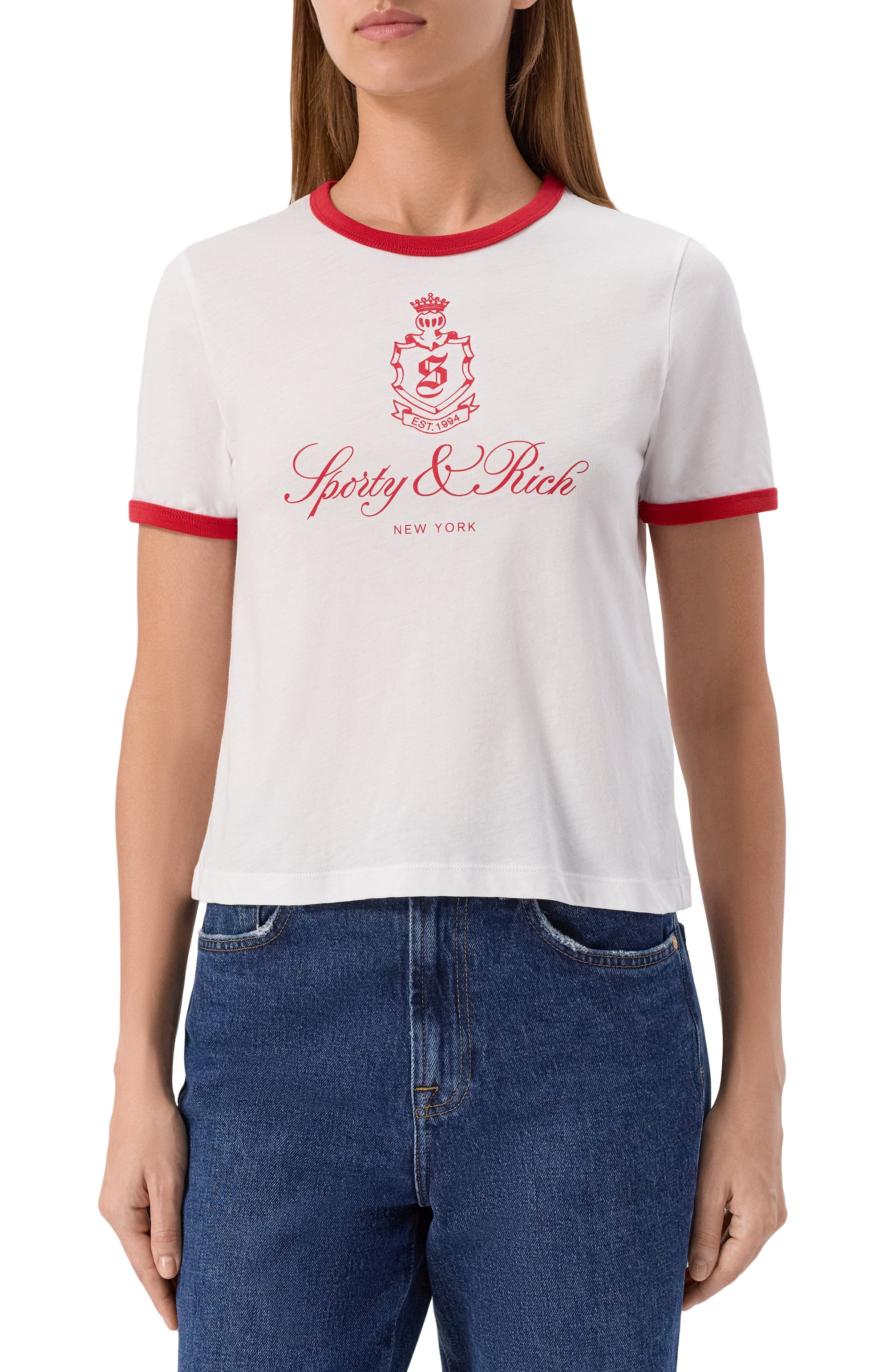 Хлопковая футболка SPORTY AND RICH, арт. T0073602231WH35, фото 3