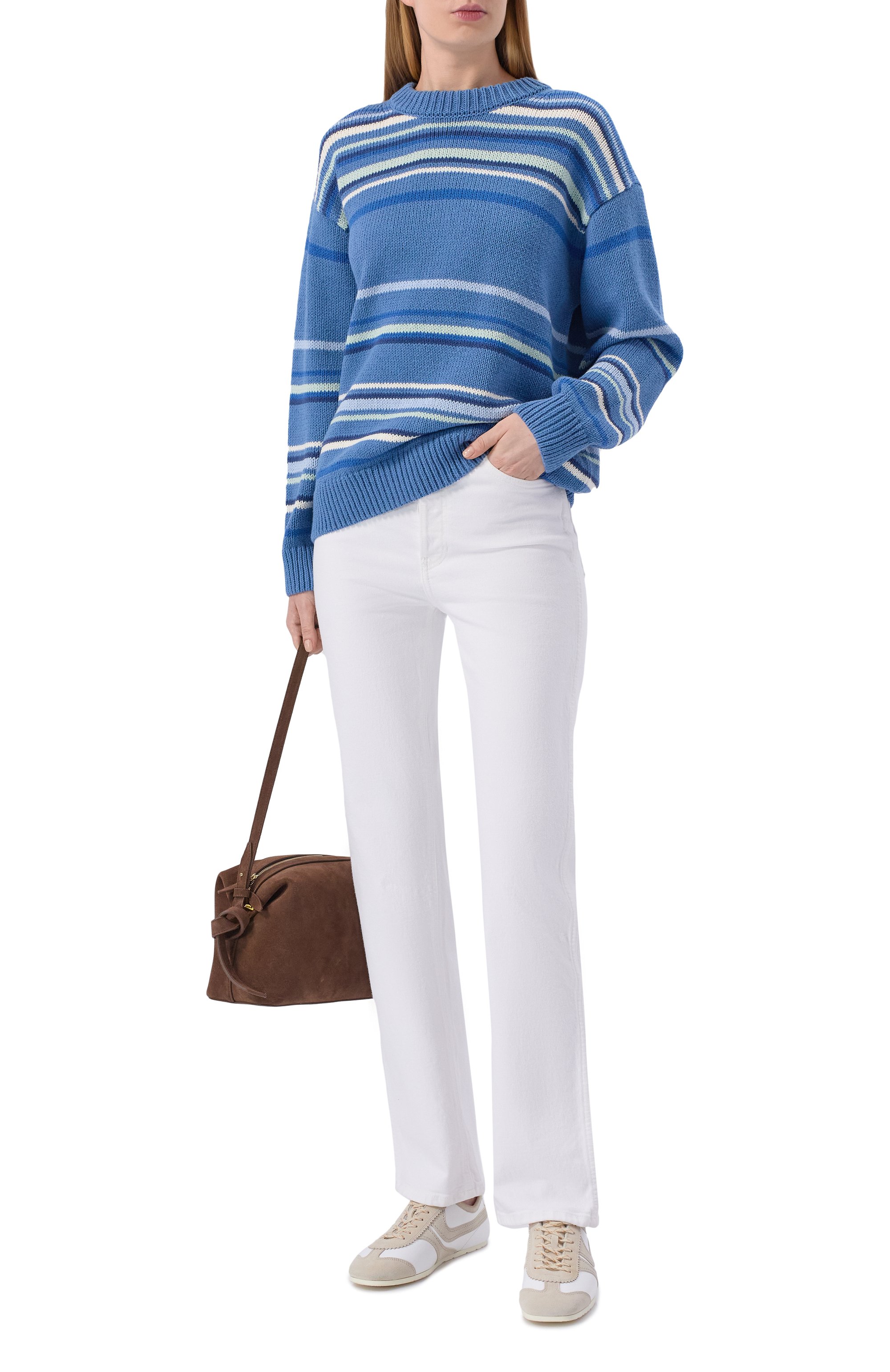 Хлопковый свитер 12 STOREEZ синего цвета по цене 17000 руб., арт. 137159, фото 2 Хлопковый свитер 12 STOREEZ, арт. 137159, фото 2