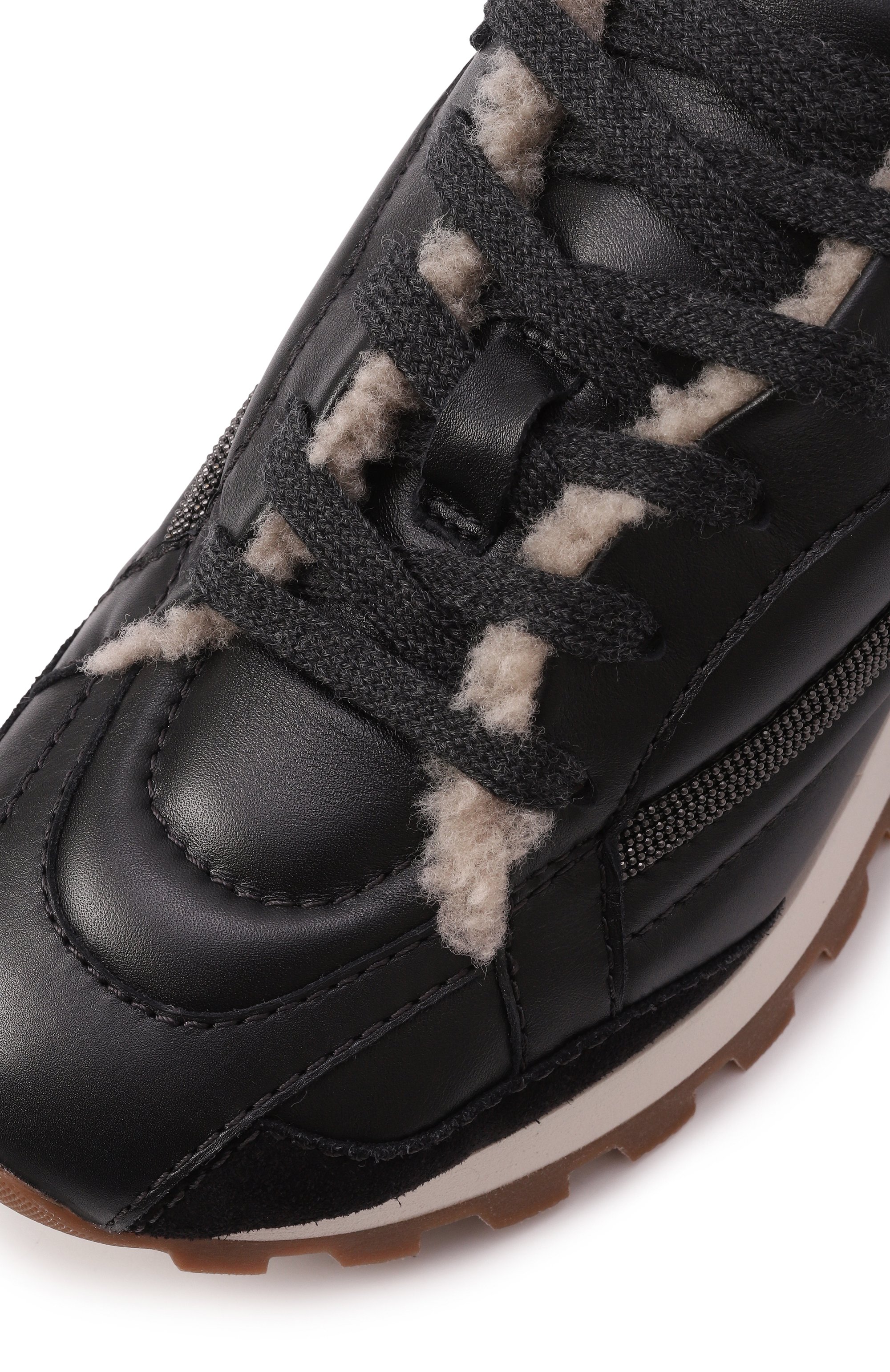 Кожаные кроссовки BRUNELLO CUCINELLI черного цвета по цене 199500 руб., арт. MZSKG2797, фото 7 Кожаные кроссовки BRUNELLO CUCINELLI, арт. MZSKG2797, фото 7