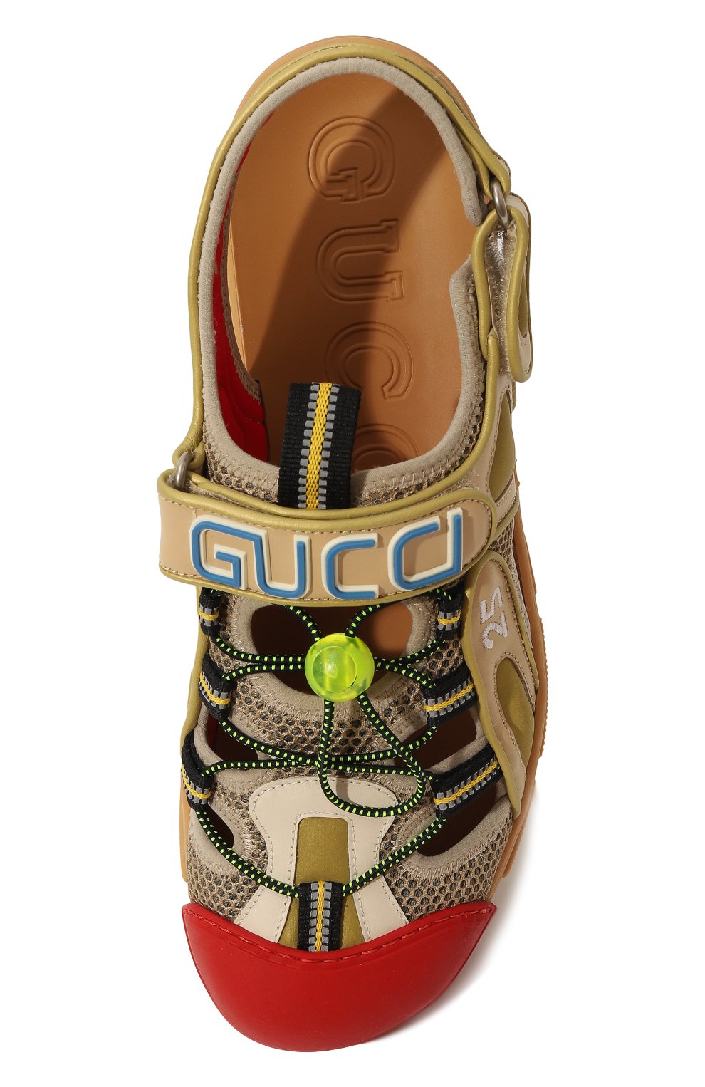 Комбинированные сандалии GUCCI бежевого цвета по цене 99360 руб., арт. 564297 98D30, фото 6 Комбинированные сандалии GUCCI, арт. 564297 98D30, фото 6