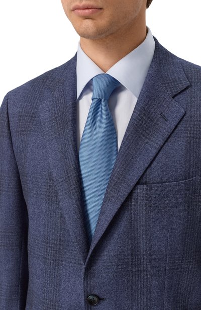 Шелковый галстук KITON голубого цвета по цене 41650 руб., арт. UCRVKLC03M21, фото 2 Шелковый галстук KITON, арт. UCRVKLC03M21, фото 2
