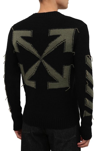 Свитер OFF-WHITE черного цвета по цене 69950 руб., арт. 0MHE088F21KNI001, фото 4 Свитер OFF-WHITE, арт. 0MHE088F21KNI001, фото 4