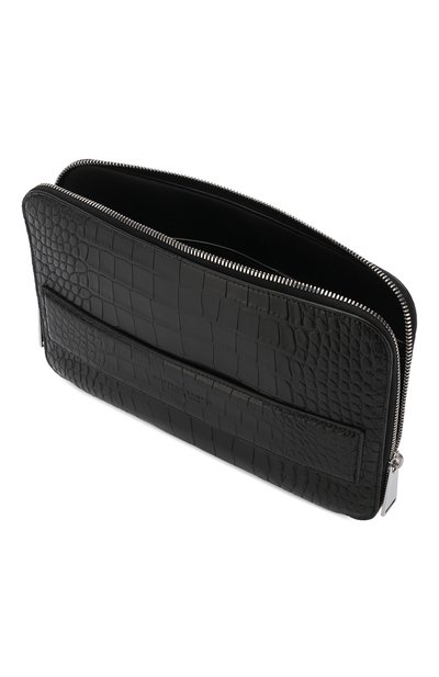 Папка для документов из кожи аллигатора BOTTEGA VENETA черного цвета по цене 1555000 руб., арт. 580472/V2030/AMIS, фото 4 Папка для документов из кожи аллигатора BOTTEGA VENETA, арт. 580472/V2030/AMIS, фото 4