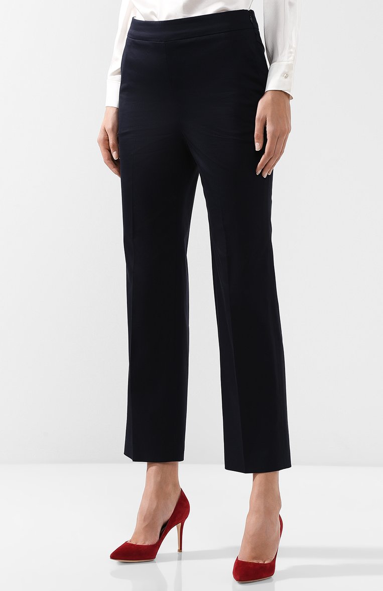 Однотонные укороченные брюки из хлопка со стрелками GIORGIO ARMANI, арт. WAP10T/WA182, фото 1