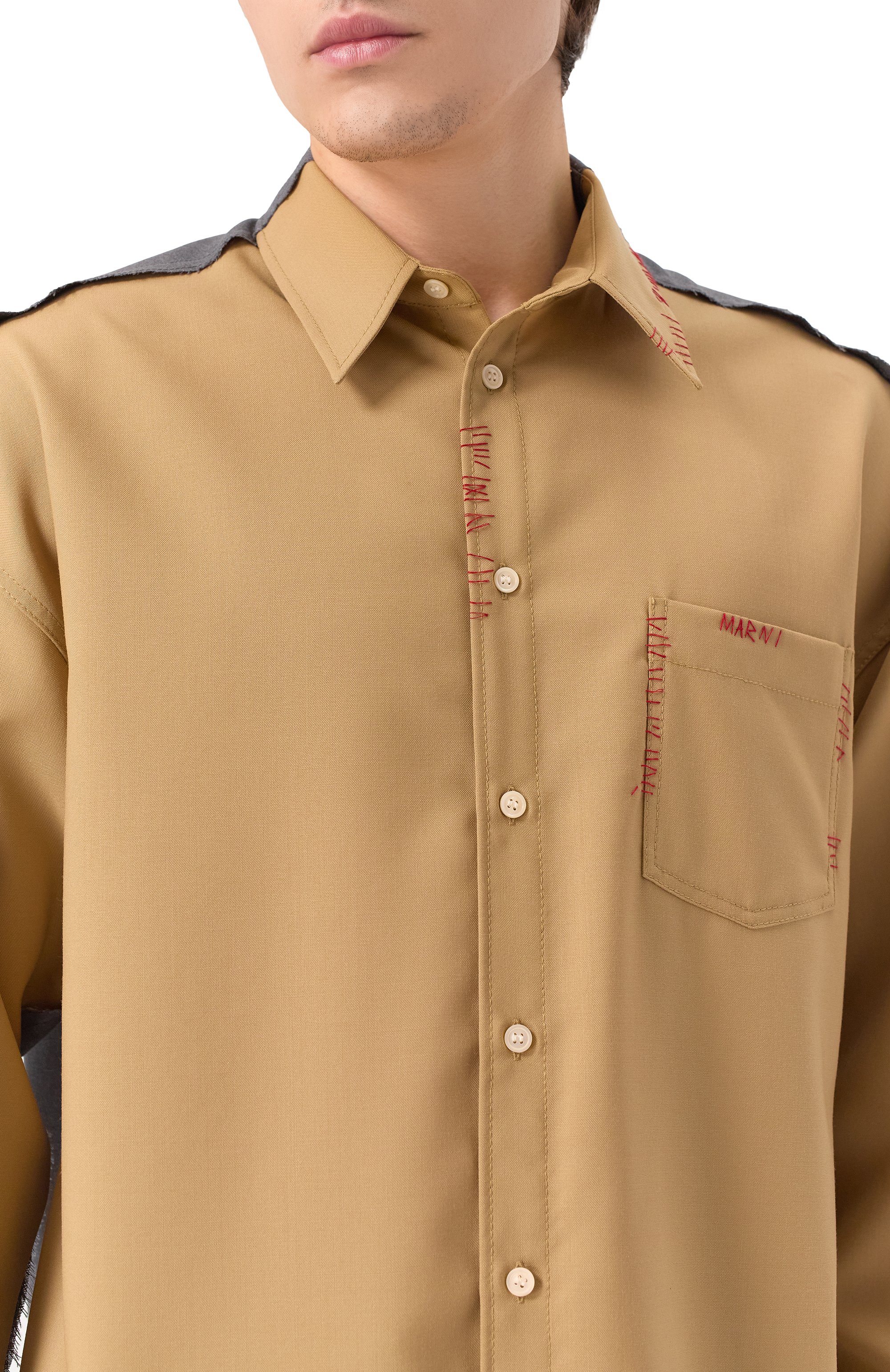 Шерстяная рубашка MARNI, арт. CUMU0278QS/TW839, фото 5