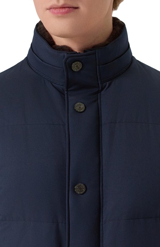 Пуховик с меховым воротником Stefano Ricci MDJ5300350/PL001T/60-62 Синий  MDJ5300350/PL001T/60-62 Фото 5