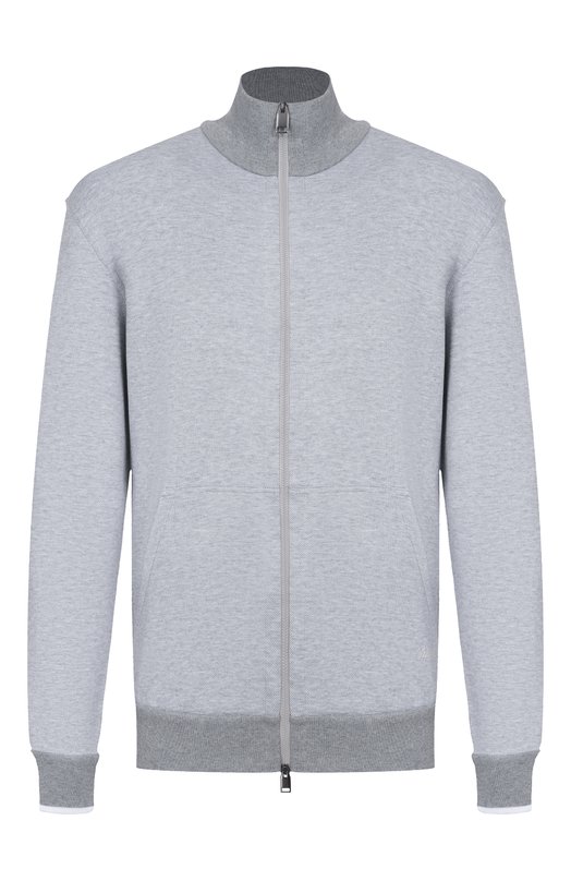 Хлопковая толстовка Brioni UJNU0L/PA611 Серый UJNU0L/PA611