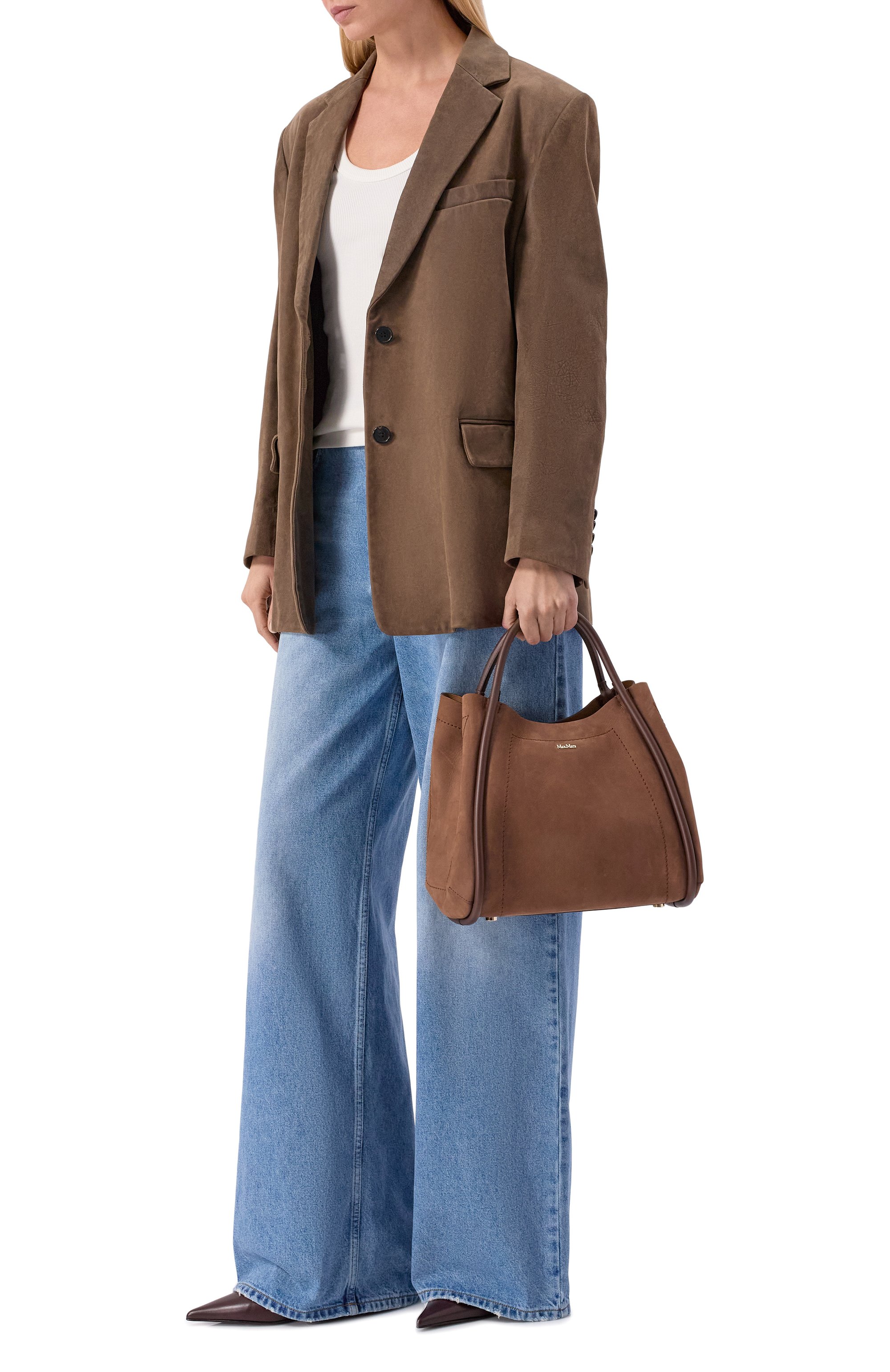 Сумка marine small MAX MARA коричневого цвета по цене 147000 руб., арт. MXAMARINESSUE, фото 7 Сумка marine small MAX MARA, арт. MXAMARINESSUE, фото 7