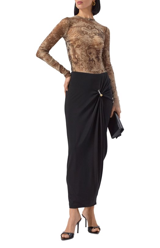 Юбка из вискозы Jean Paul Gaultier 25/03-W-SK008/J008 Чёрный  25/03-W-SK008/J008 Фото 2