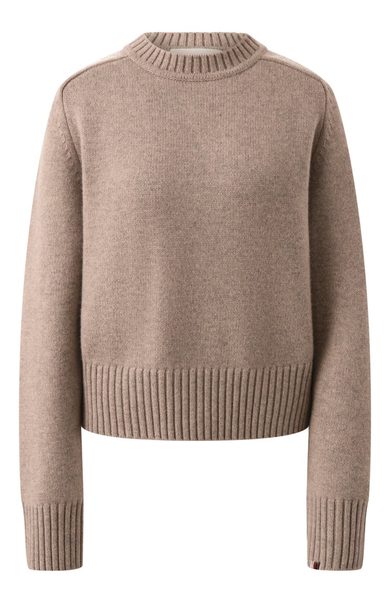 Женский кашемировый свитер EXTREME CASHMERE бежевого цвета, арт. 167-037-01-FE-01 | Фото 1 (Материал внешний: Шерсть, Кашемир; Рукава: Длинные; Длина (для топов): Стандартные; Стили: Кэжуэл; Женское Кросс-КТ: Свитер-одежда)