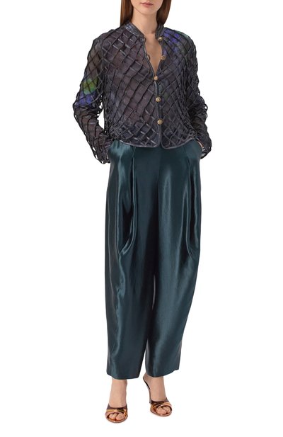 Кожаный жакет GIORGIO ARMANI темно-синего цвета по цене 1930000 руб., арт. GW003374/AF26010, фото 2 Кожаный жакет GIORGIO ARMANI, арт. GW003374/AF26010, фото 2