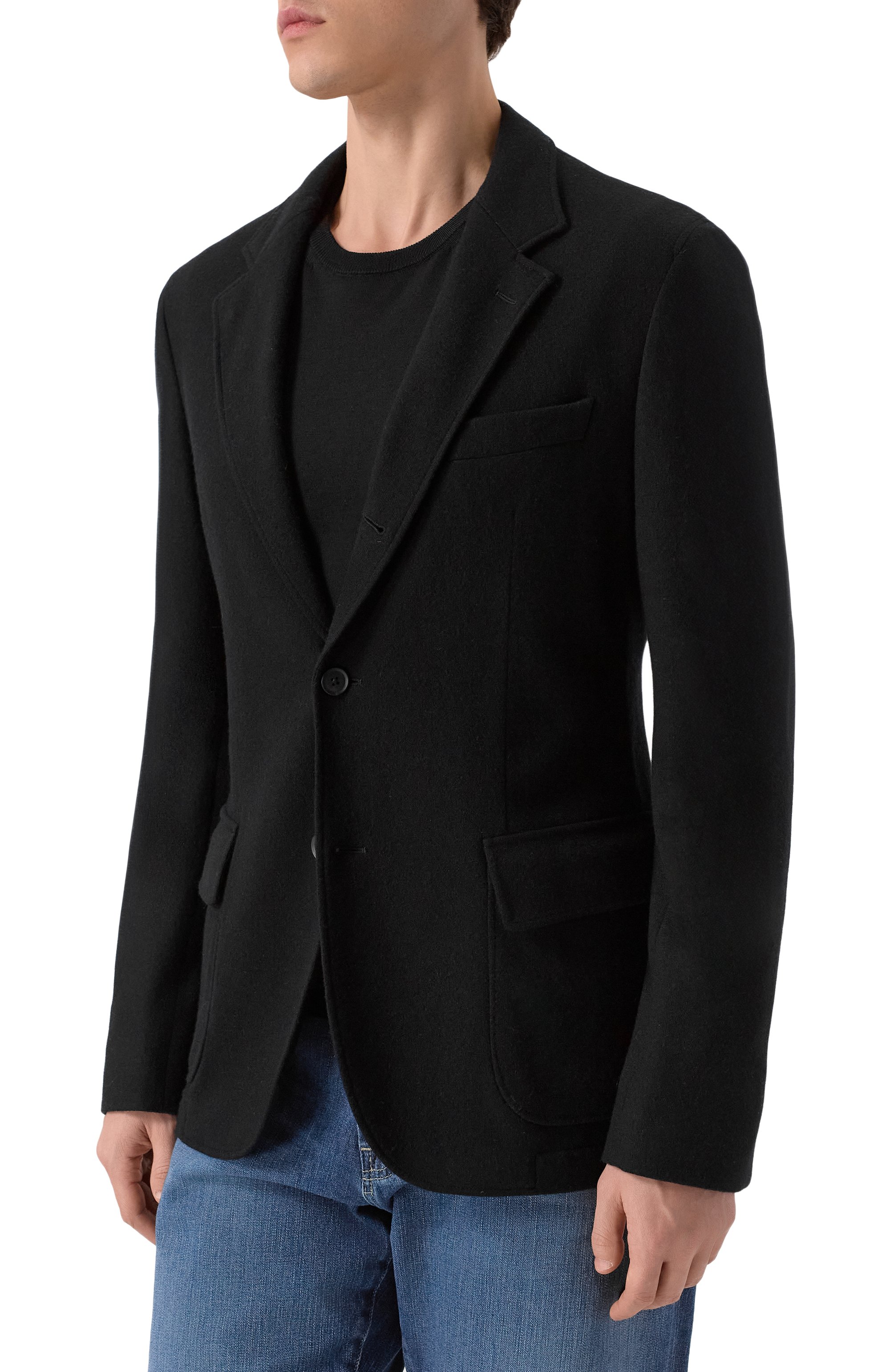 Шерстяной пиджак BOSS черного цвета по цене 67950 руб., арт. 50551576, фото 3 Шерстяной пиджак BOSS, арт. 50551576, фото 3