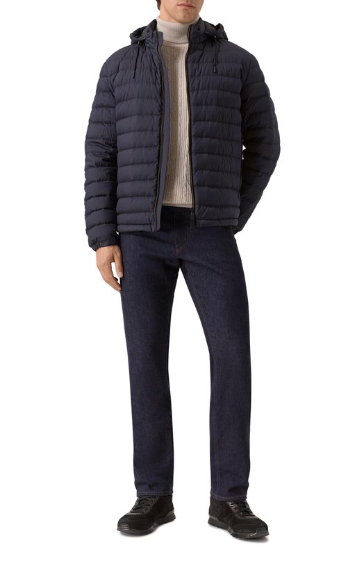 Замшевые кроссовки с отделкой из крокодила Kiton USSA114N0127703 Чёрный  USSA114N0127703 Фото 2