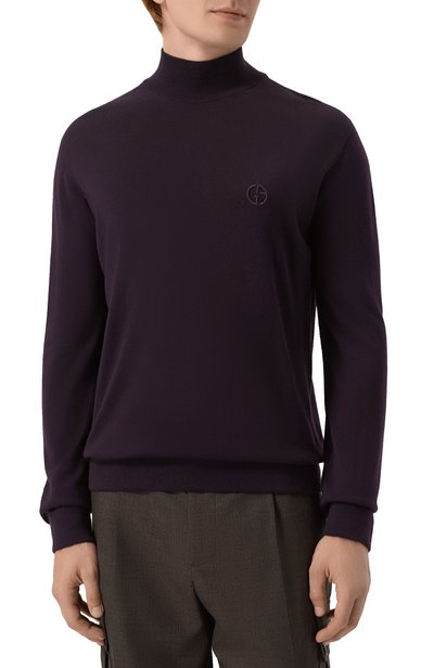 Шерстяная водолазка GIORGIO ARMANI темно-фиолетового цвета по цене 130500 руб., арт. GM003866/AF28169, фото 3 Шерстяная водолазка GIORGIO ARMANI, арт. GM003866/AF28169, фото 3