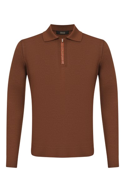 Поло из кашемира и шелка с отделкой из кожи аллигатора ZILLI, арт. KZP001M0340VZL000, фото 1