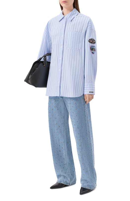 Хлопковая рубашка The Astra Ksubi WFA25SH007 Голубой  WFA25SH007 Фото 2