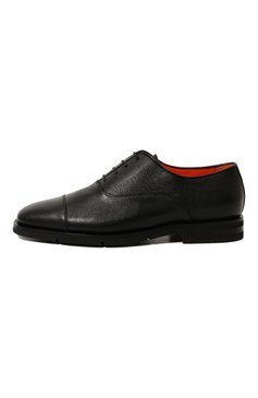 Мужские кожаные оксфорды SANTONI черного цвета, арт. MCNG17756PI2BSDSN01 | Фото 4 (Материал внутренний: Натуральная кожа; Материал сплава: Проставлено; Нос: Не проставлено; Стили: Классический)