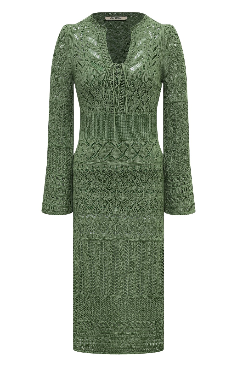 Платье из шерсти и хлопка DOROTHEE SCHUMACHER зеленого цвета по цене 87550 руб., арт. 516301, фото 1 Платье из шерсти и хлопка DOROTHEE SCHUMACHER, арт. 516301, фото 1
