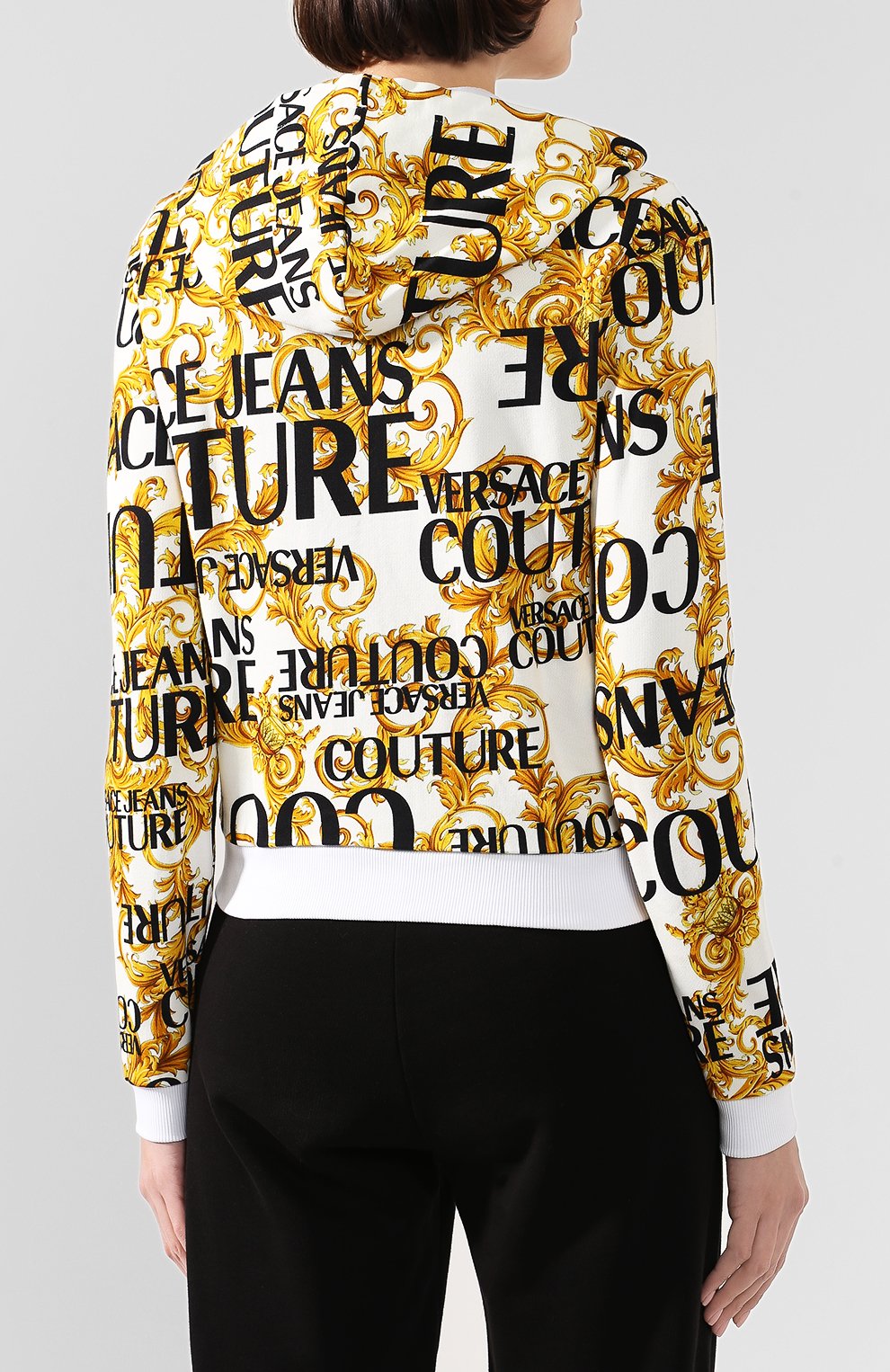 Хлопковая толстовка VERSACE JEANS COUTURE разноцветного цвета по цене 33500 руб., арт. B6HUA790-UDP306/S0592, фото 4 Хлопковая толстовка VERSACE JEANS COUTURE, арт. B6HUA790-UDP306/S0592, фото 4