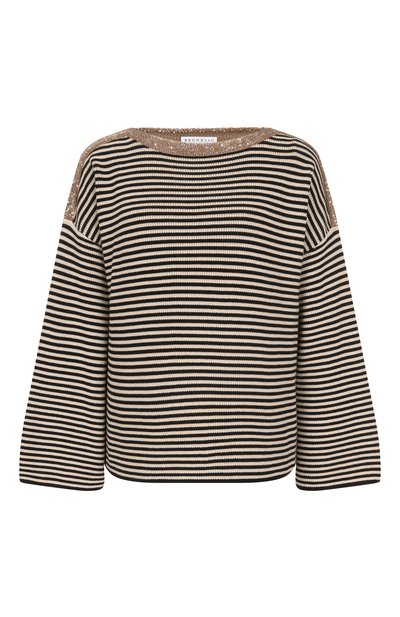 Женский хлопковый пуловер BRUNELLO CUCINELLI, арт. M19253608