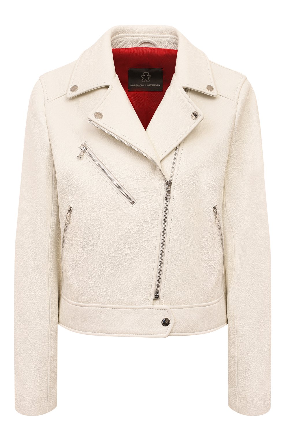 Кожаная куртка MASLOV молочного цвета по цене 187000 руб., арт. K09, фото 1 Кожаная куртка MASLOV, арт. K09, фото 1
