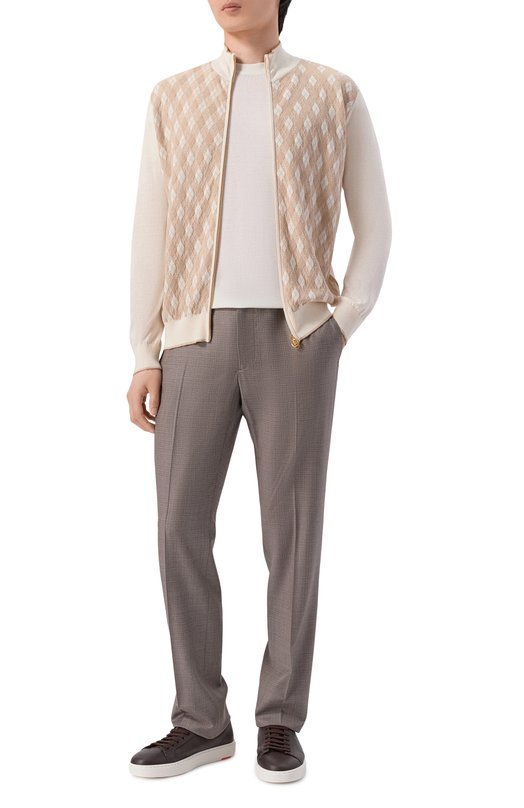 Шерстяные брюки Stefano Ricci M1T610001E/W0020U Коричневый  M1T610001E/W0020U Фото 2