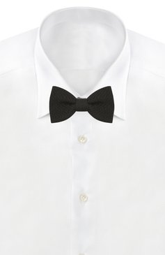 Мужской шелковый галстук-бабочка LANVIN черного цвета, арт. 1208/B0W TIE | Фото 2 (Материал: Шелк, Текстиль; Принт: Без принта; Стили: Классический; Материал сплава: Проставлено; Нос: Не проставлено)