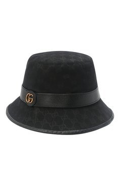Мужская панама GUCCI черного цвета, арт. 576587/4HG53 | Фото 1 (Материал: Текстиль, Синтетический материал; Материал сплава: Проставлено; Нос: Не проставлено)