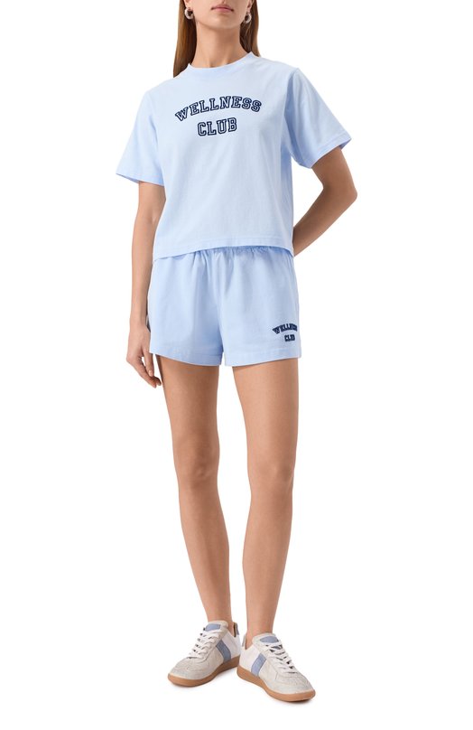 Хлопковые шорты Sporty and Rich SH037602010BL90 Голубой  SH037602010BL90 Фото 2