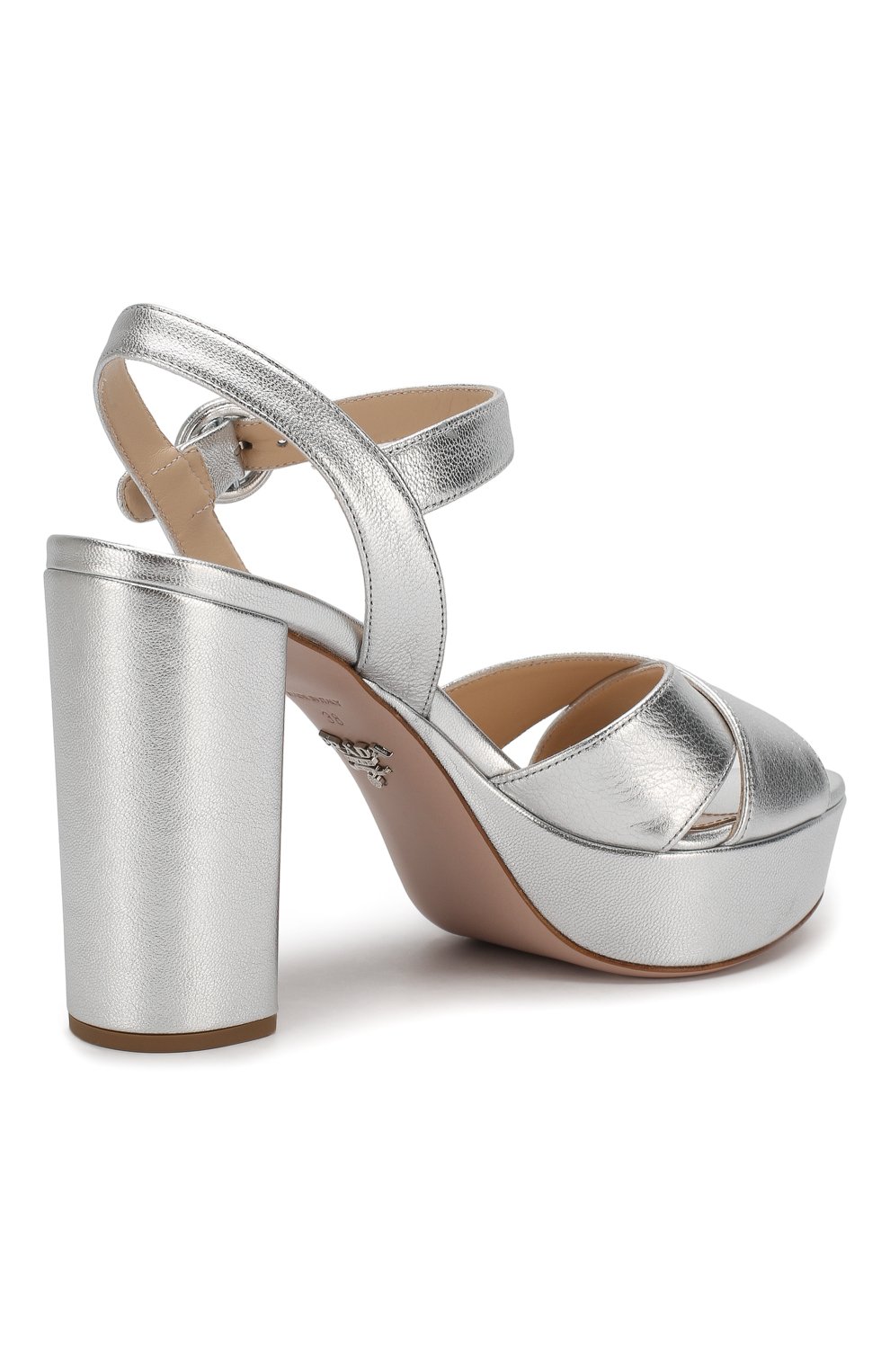 Кожаные босоножки PRADA, арт. 1XP63A-04C-F0118-105, фото 3