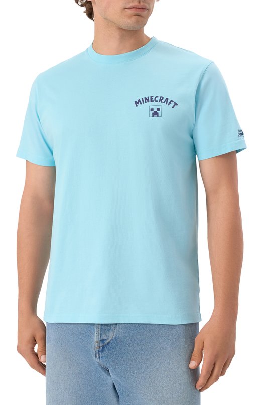 Хлопковая футболка MC2 Saint Barth STBM TSHIRT MAN/04574H Голубой  STBM TSHIRT MAN/04574H Фото 3