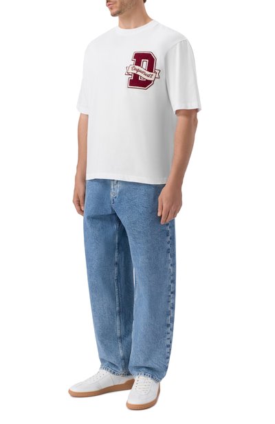 Хлопковая футболка DSQUARED2 белого цвета по цене 38700 руб., арт. S74GD1605/D20033, фото 2 Хлопковая футболка DSQUARED2, арт. S74GD1605/D20033, фото 2