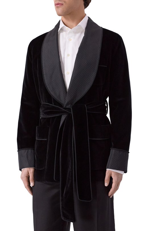 Бархатный пиджак Dolce & Gabbana G2VG0T/FUVG7 Чёрный  G2VG0T/FUVG7 Фото 3